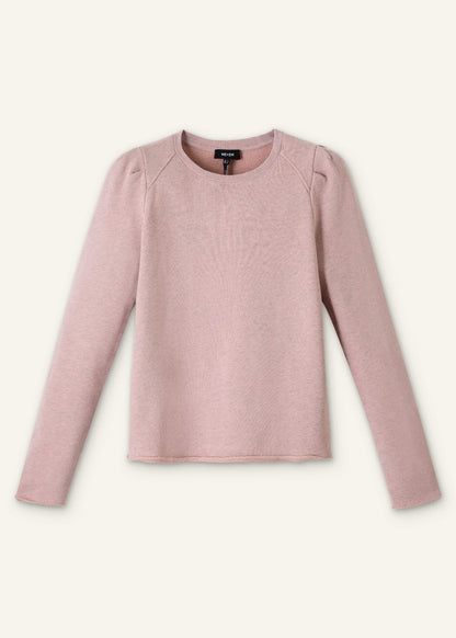 ME+EM Pink Raw Edge Feminine Sweatshirt