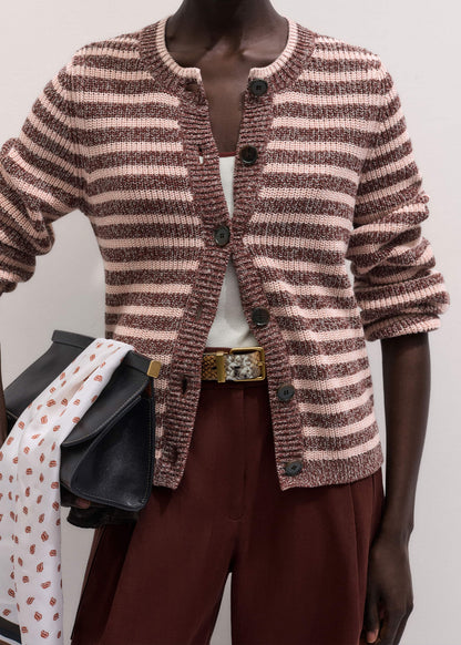ME+EM Cinnamon Brown Straight Cardigan