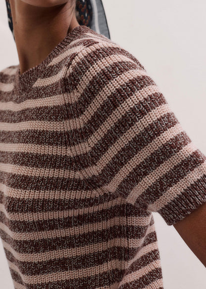 ME+EM Cinnamon Brown Straight Knit Tee