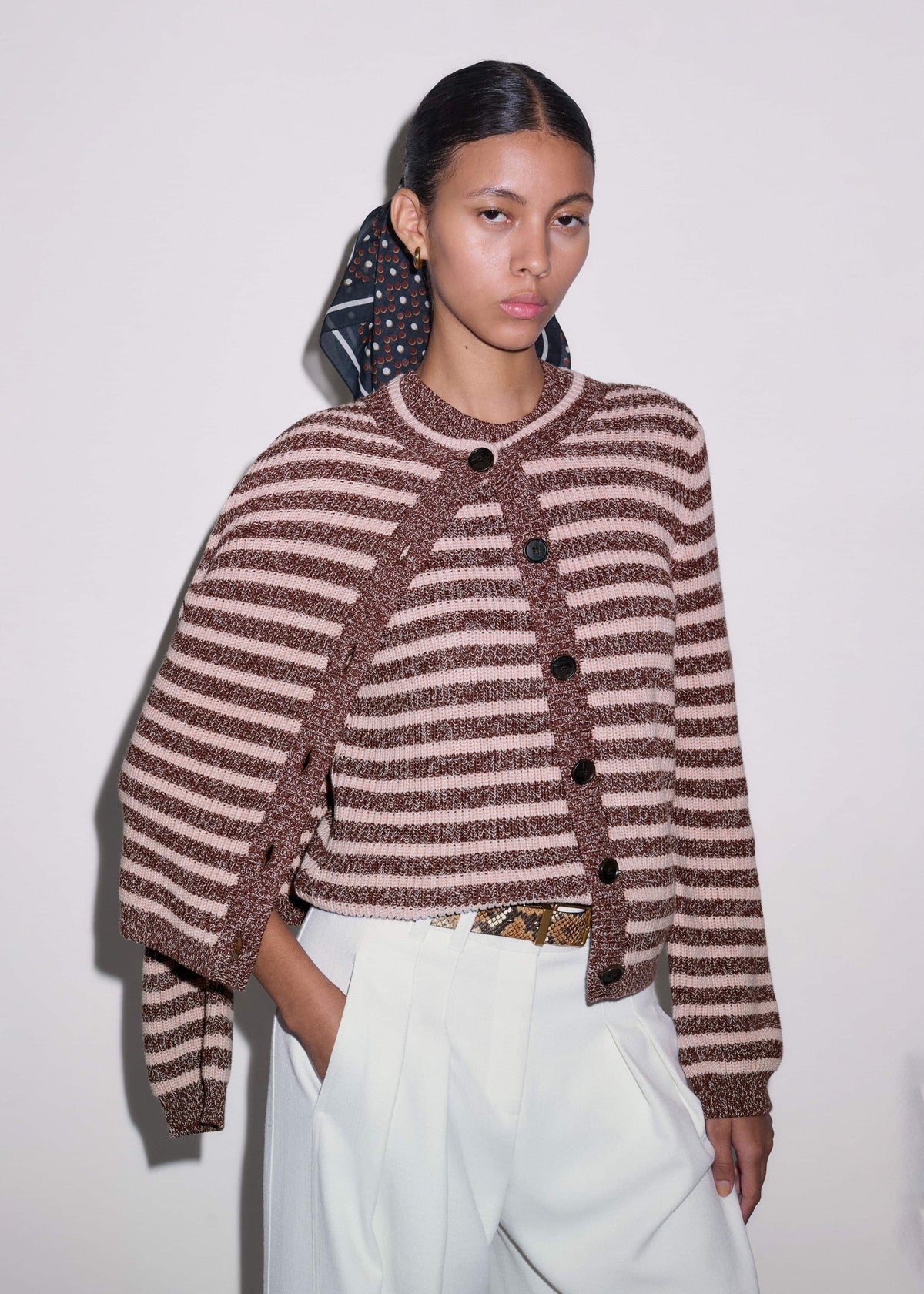 ME+EM Cinnamon Brown Straight Knit Tee