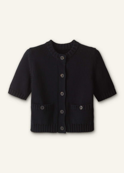 ME+EM Black Straight Knit Cardigan