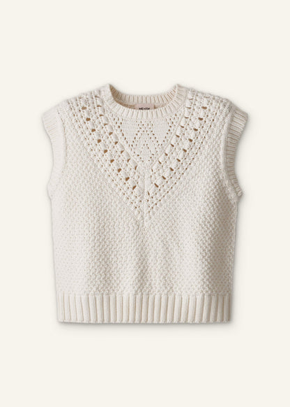 ME+EM Cream Relaxed Knit Vest