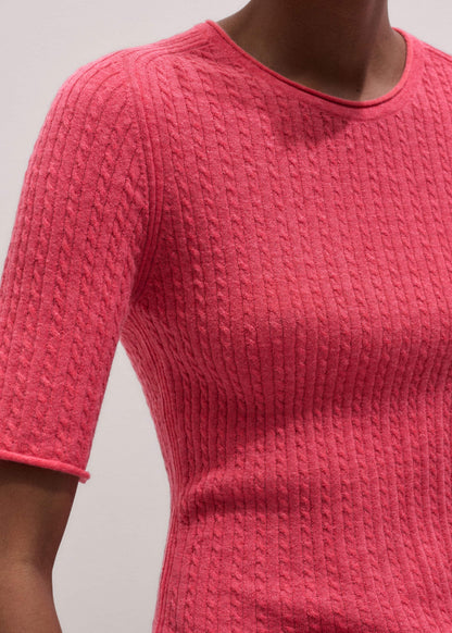 ME+EM Pink Lofty Cable Slim Tee
