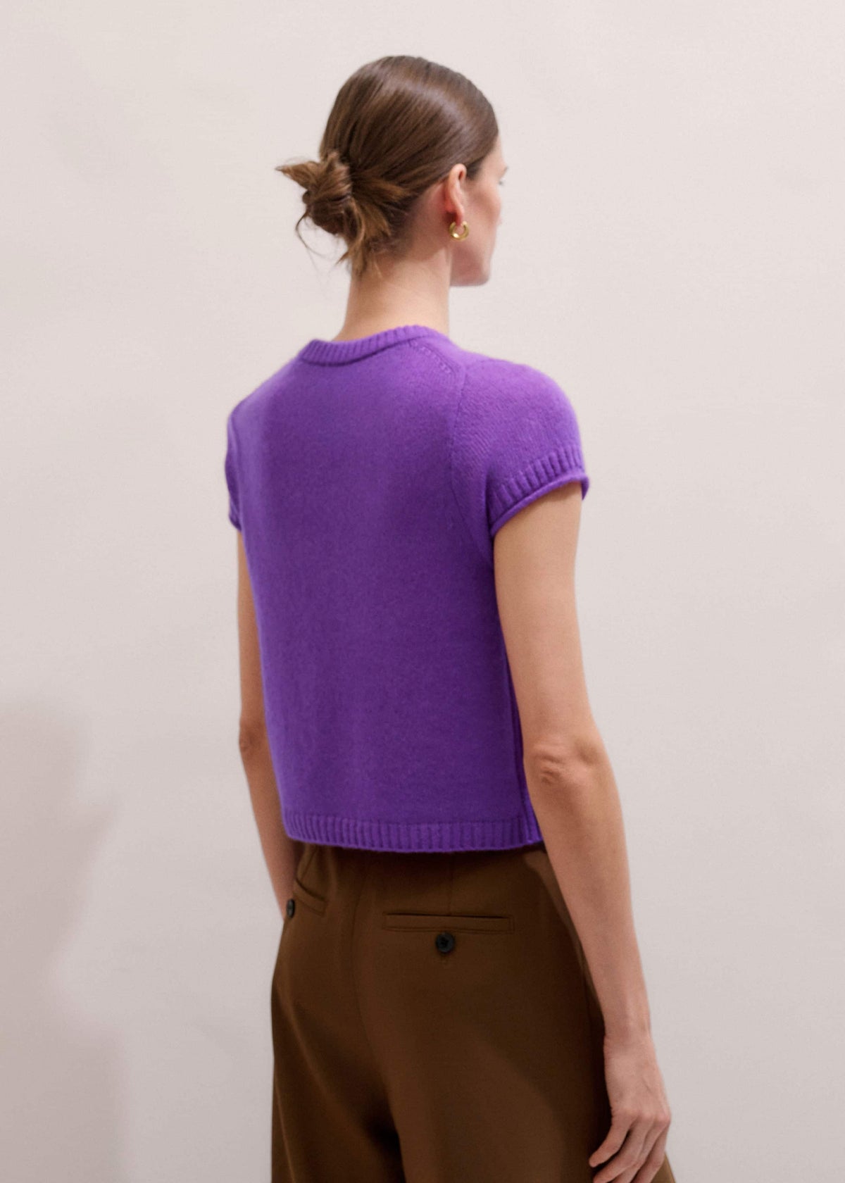 ME+EM Purple Merino Cashmere Silk Straight Baby Tee