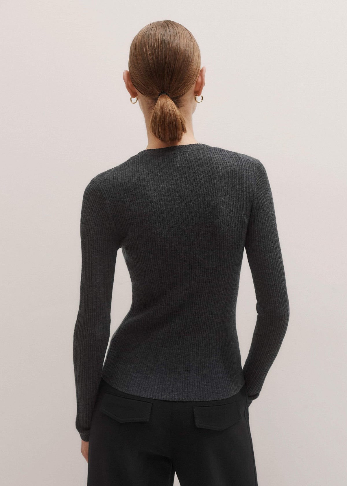 ME+EM Gray Barely There Sweater