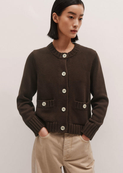 ME+EM Brown Crop Cardigan