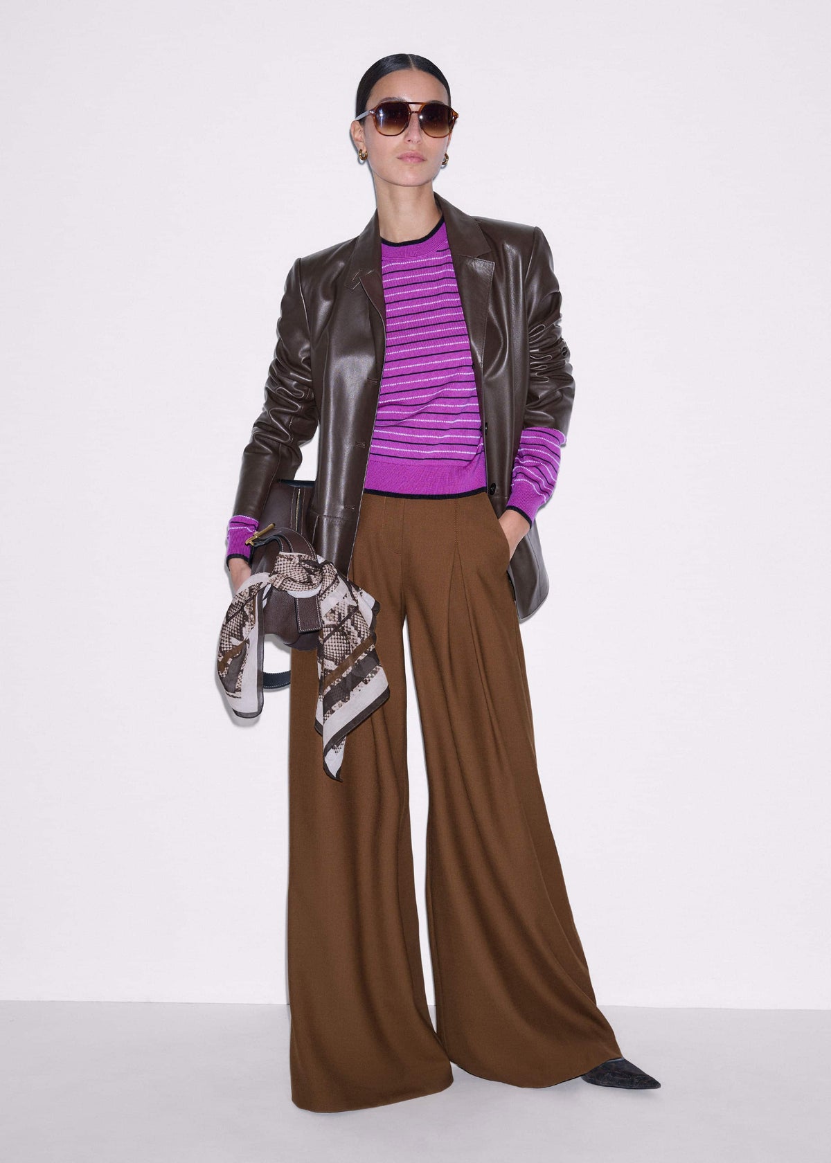 ME+EM Textured Stripe Straight Sweater