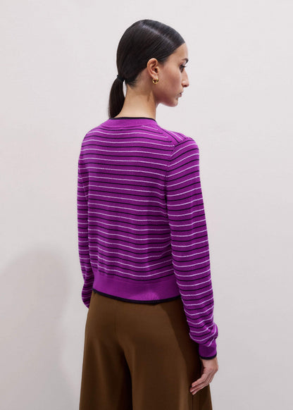 ME+EM Textured Stripe Straight Sweater