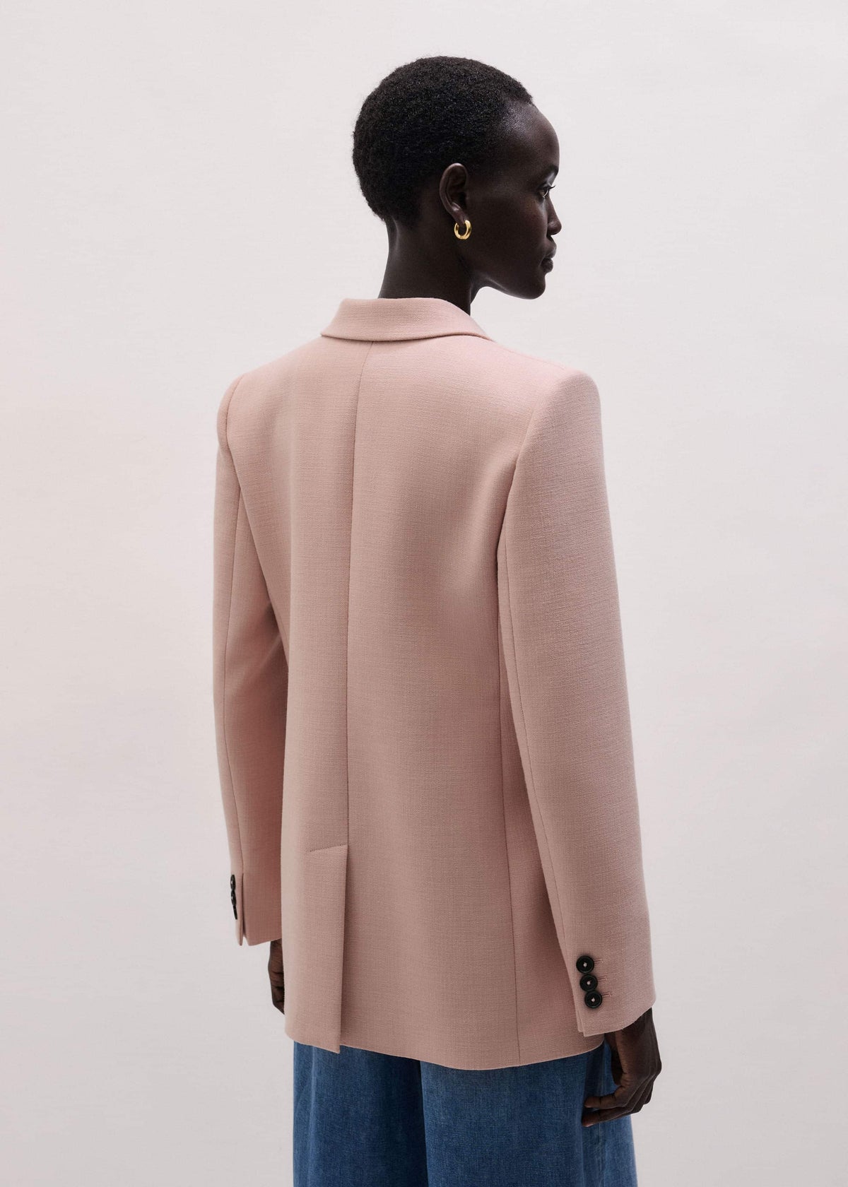 ME+EM Pink Sharp Shoulder Blazer