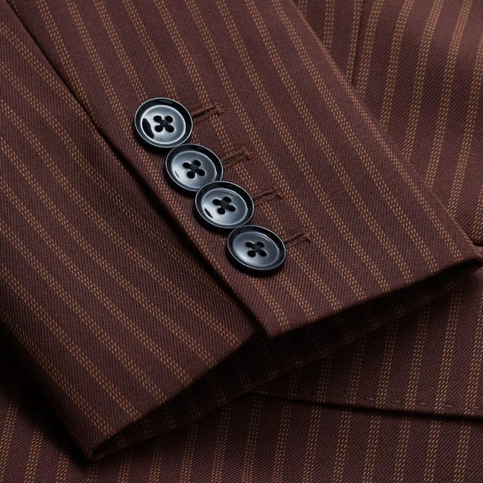 ME+EM Cinnamon Pinstripe Sharp Shoulder Contour Blazer