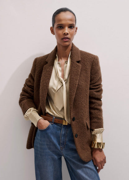 ME+EM Brown Teddy Luxe Blazer