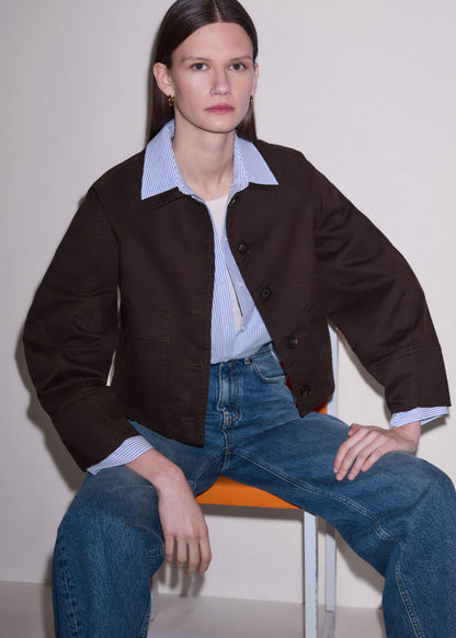 ME+EM Brown Cocoon Sleeve Jacket