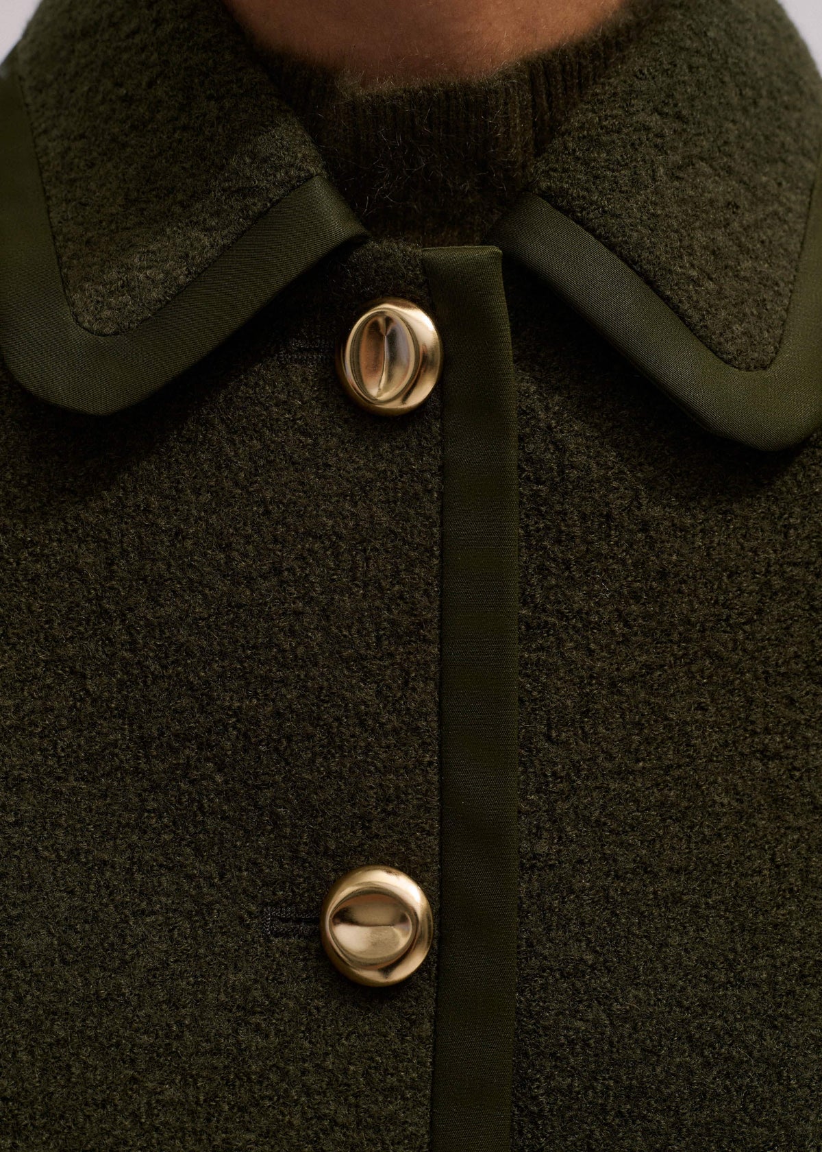 ME+EM Olive Green Straight Crop Jacket