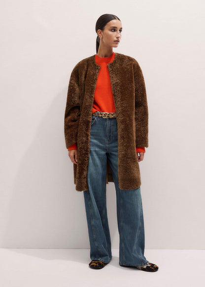 ME+EM Brown Shearling Coat