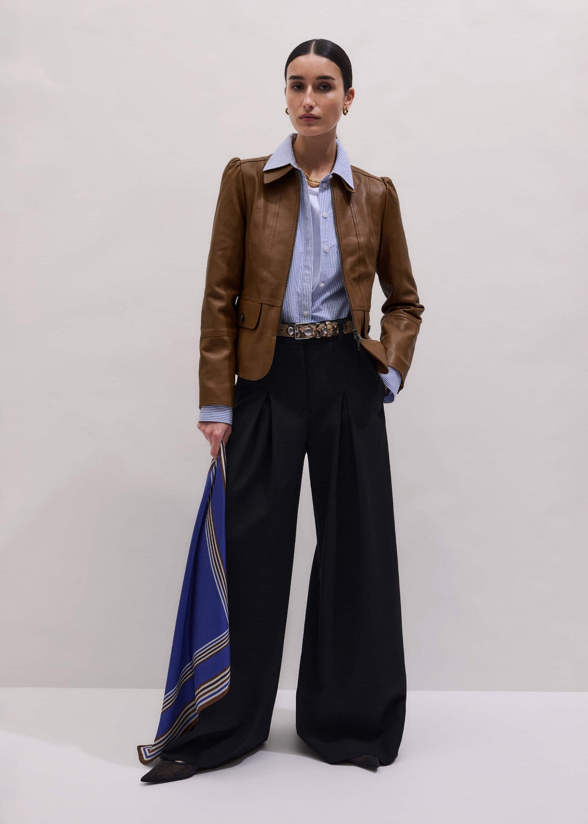 ME+EM Brown Slim Fit Feminine Utility Jacket