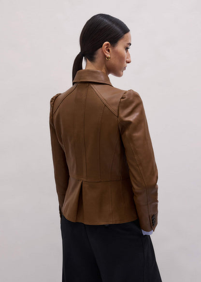 ME+EM Brown Slim Fit Feminine Utility Jacket