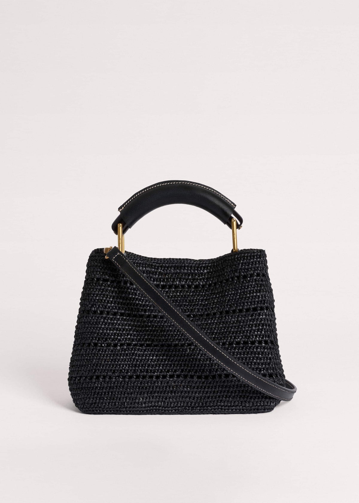 ME+EM Black Raffia Mini Day Bag