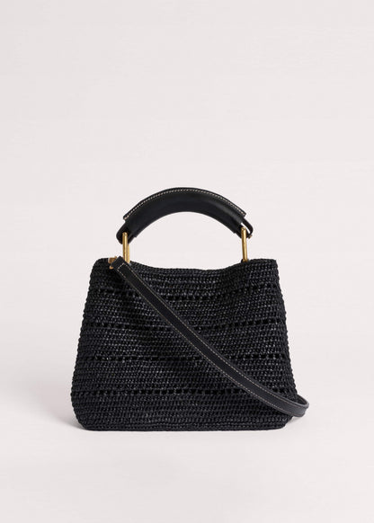 ME+EM Black Raffia Mini Day Bag