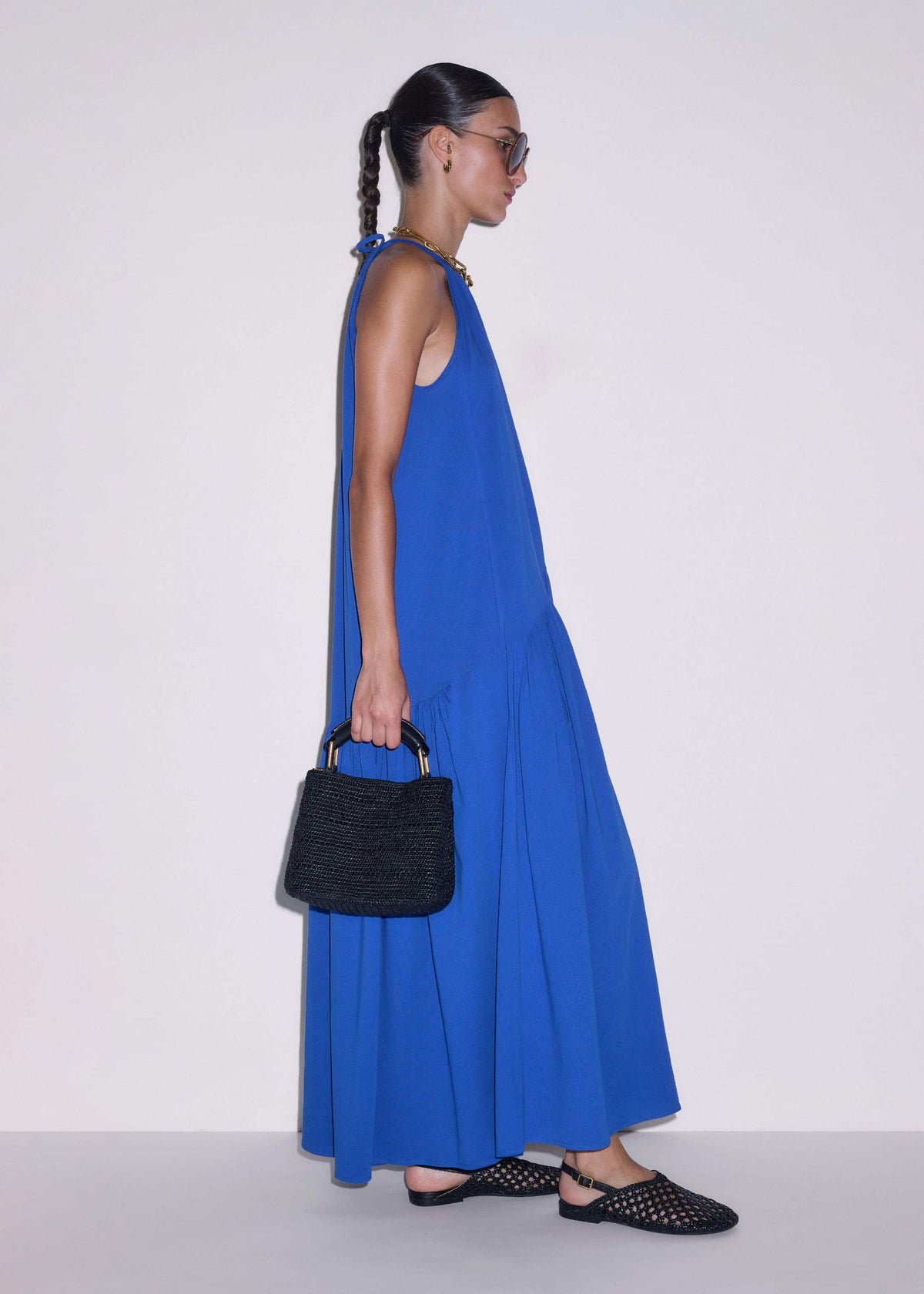 ME+EM Blue Halterneck Maxi Dress