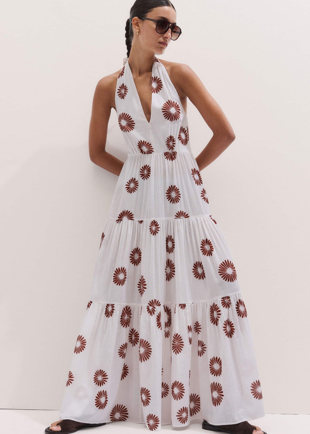 ME+EM White Full-Length Beach Dress