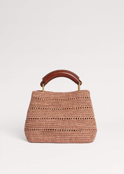 ME+EM Pink Raffia Mini Day Bag