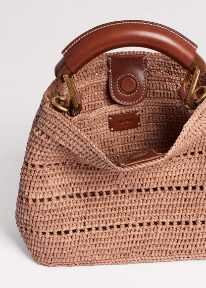 ME+EM Pink Raffia Mini Day Bag