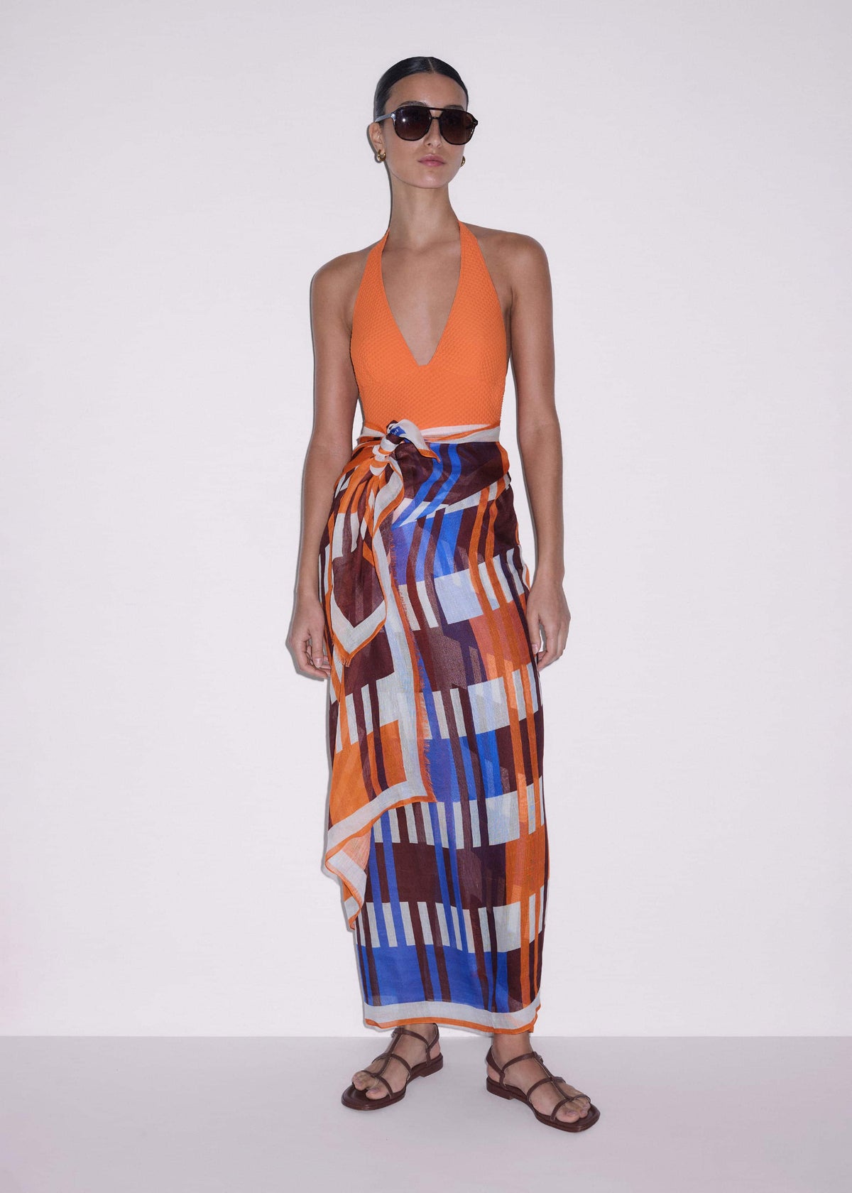 ME+EM Orange Stripe Sarong