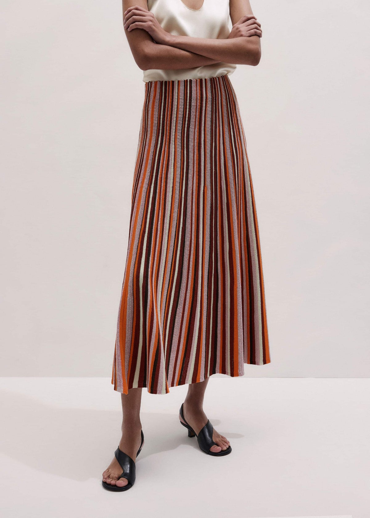 ME+EM Cinnamon Stripe Knit Maxi Skirt