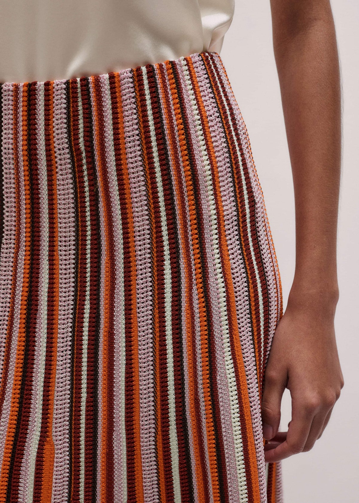 ME+EM Cinnamon Stripe Knit Maxi Skirt