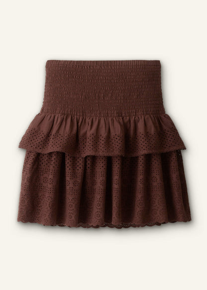 ME+EM Cinnamon Shirred Mini Skirt