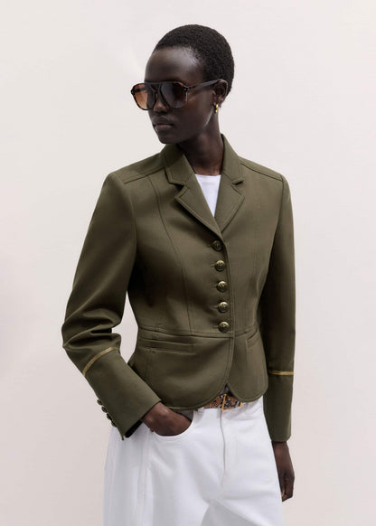 ME+EM Khaki Wear With Everything Fitted Utility Jacket