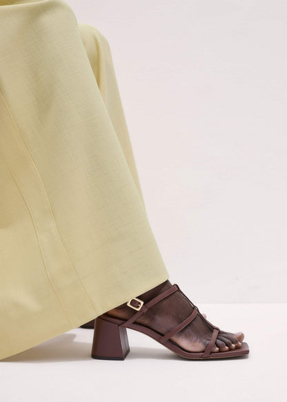 ME+EM Dark Brown Caged Occasion Sandal