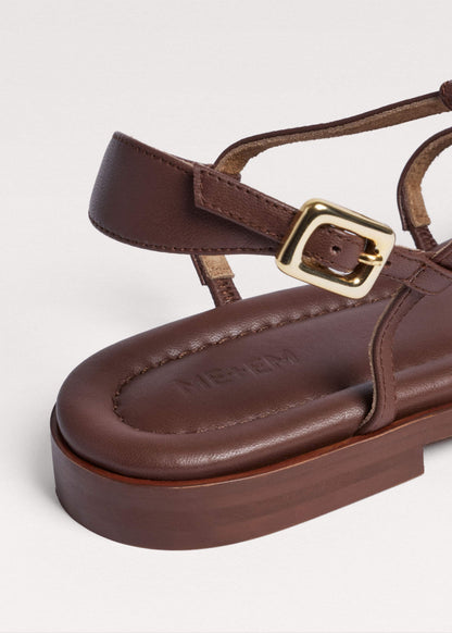 ME+EM Dark Brown Caged Flat Sandal