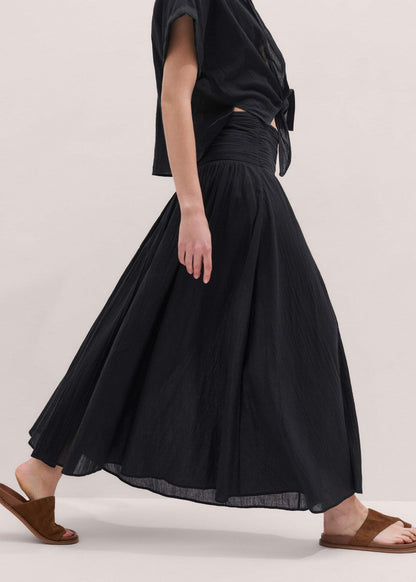 ME+EM Black Relaxed Maxi Skirt