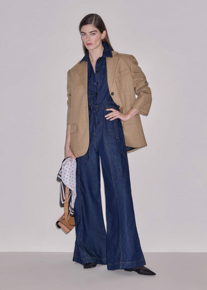 ME+EM Blue Relaxed Wide-Leg AM-PM Jumpsuit
