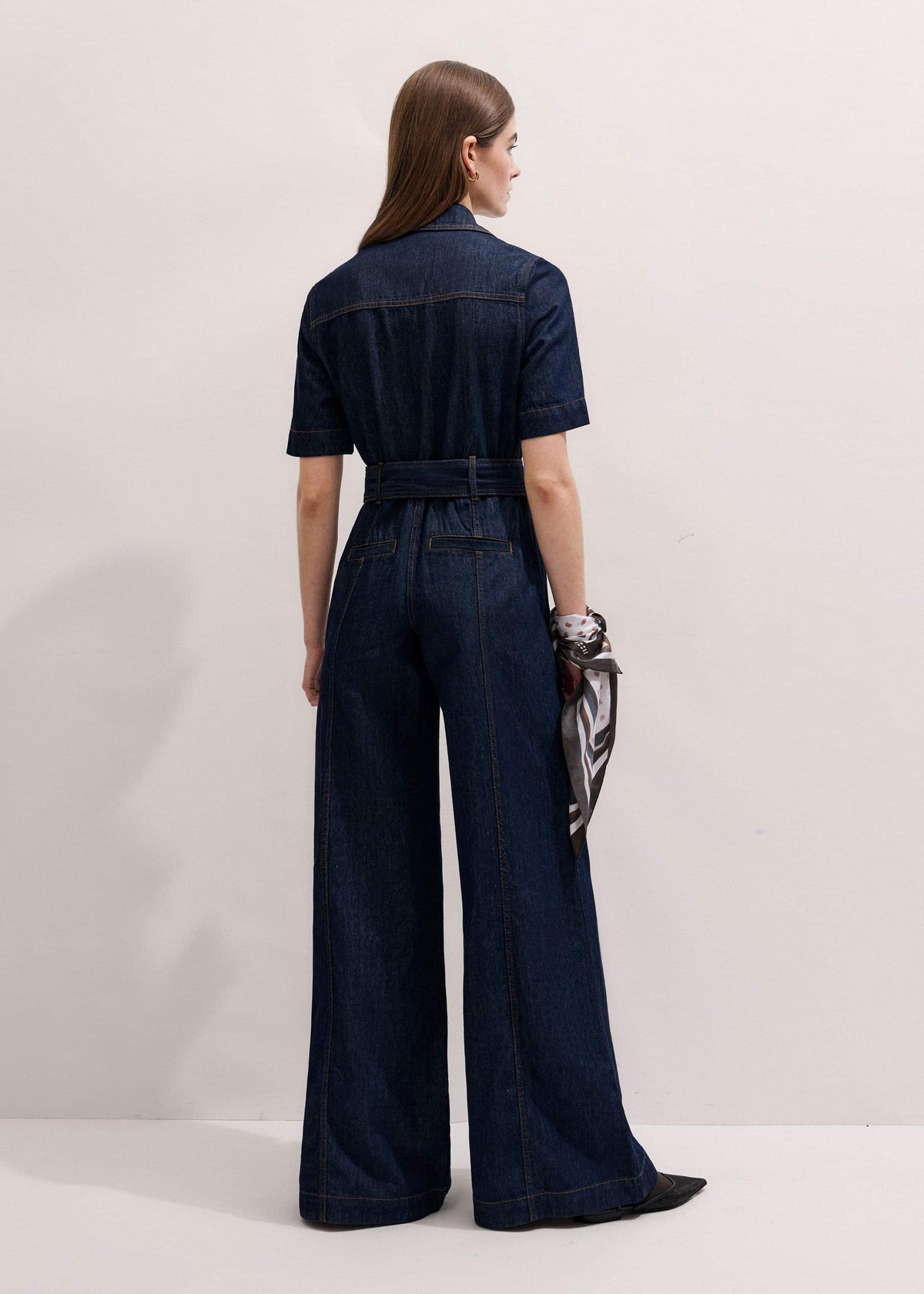 ME+EM Blue Relaxed Wide-Leg AM-PM Jumpsuit