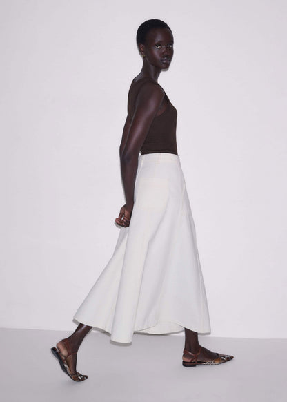 ME+EM White Panelled A-Line Maxi Skirt