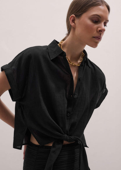 ME+EM Black Beach Shirt Co-ord