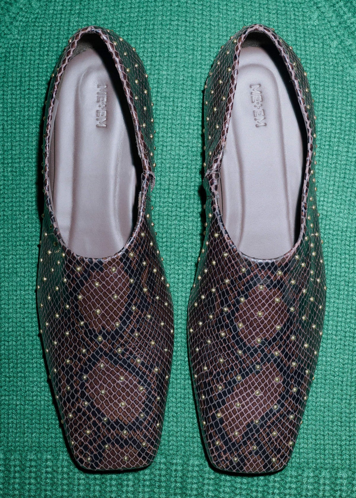 ME+EM Brown Square Toe Slipper