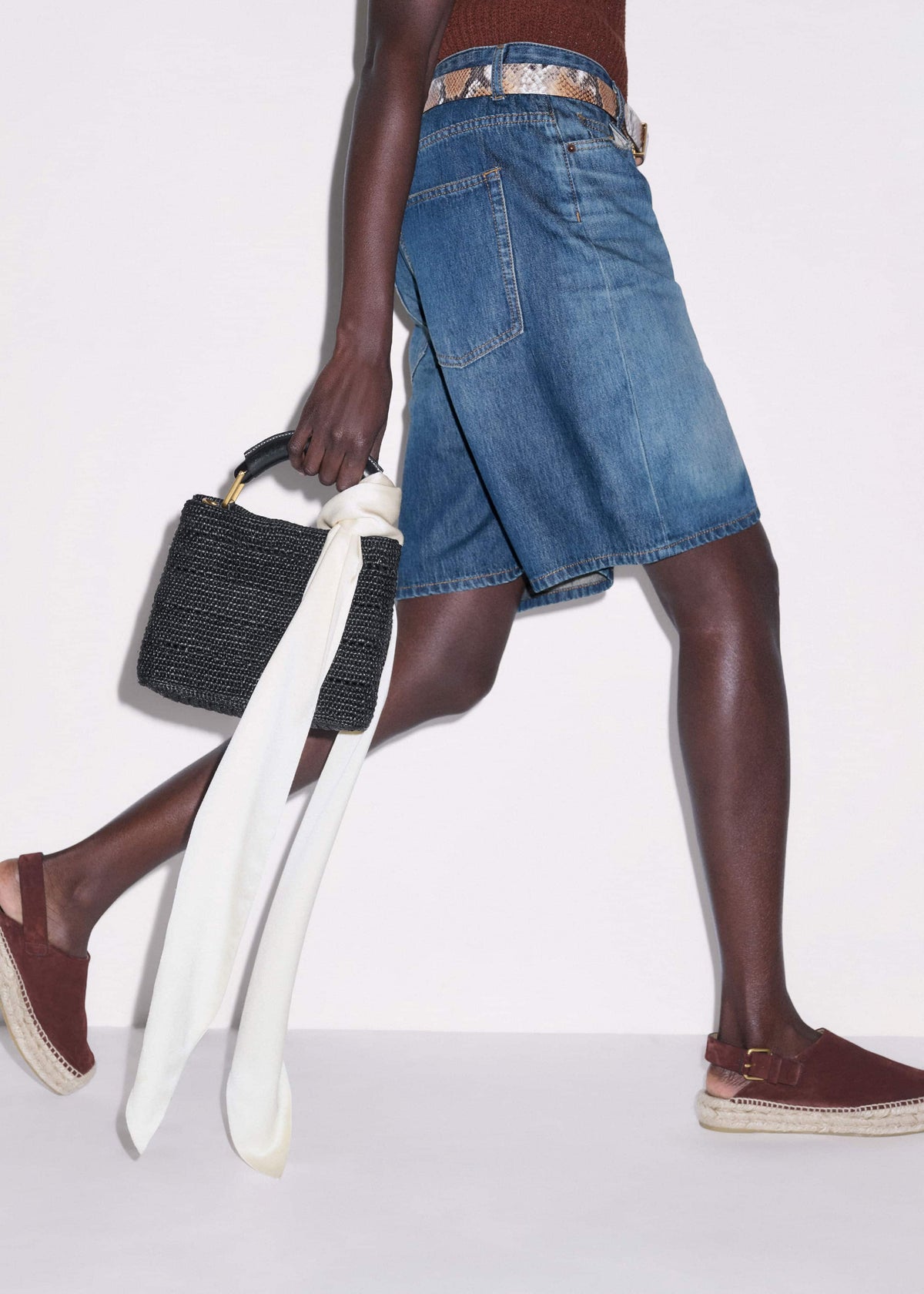 ME+EM Dark Cinnamon Suede Slingback Espadrille