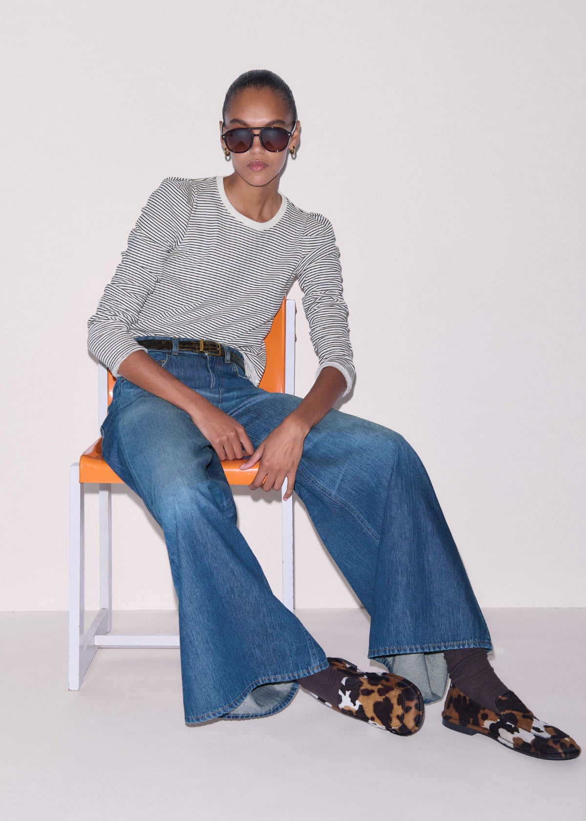 ME+EM Brown Cow Print Travel Loafer