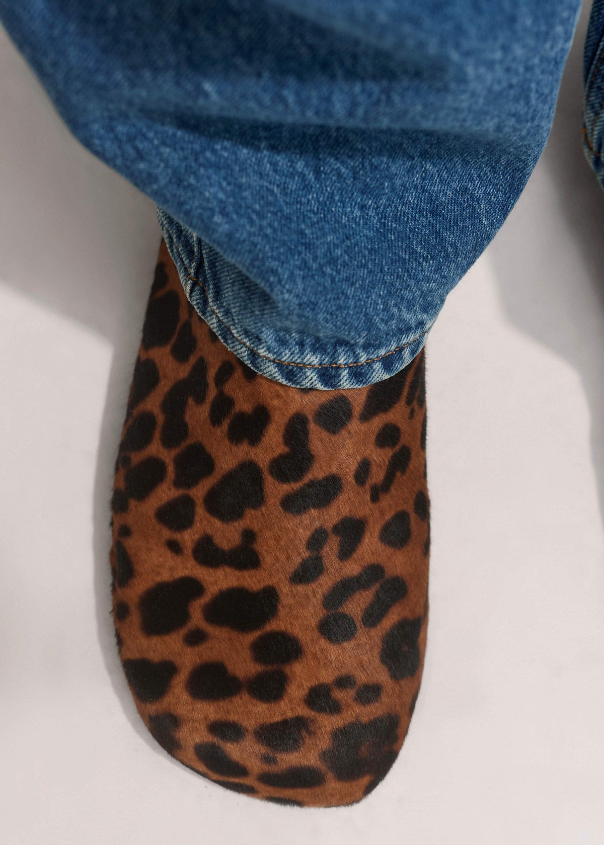 ME+EM Dark Brown Leopard Print Asymmetric Slipper