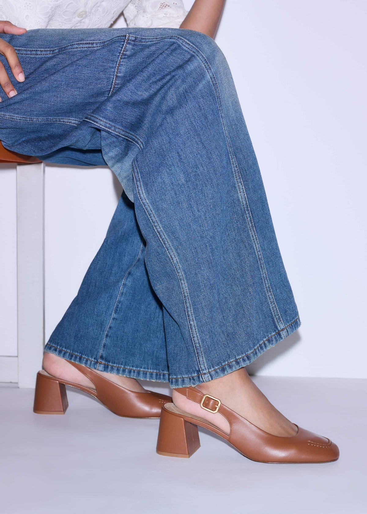 ME+EM Brown Occasion Slingback