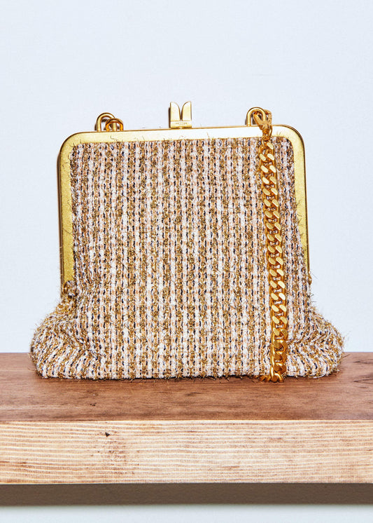 ME+EM Gold Tweed AM-PM Crossbody Bag