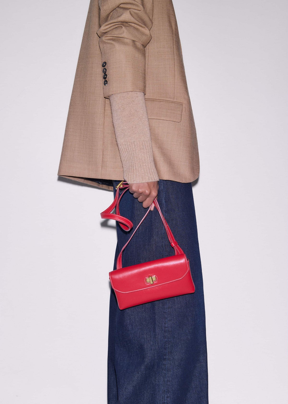 ME+EM Red Leather Small Pouch