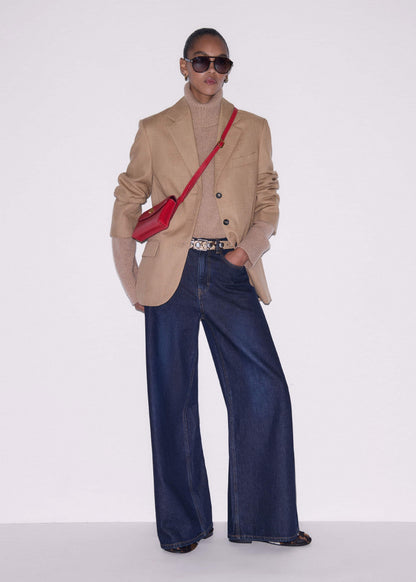 ME+EM Brown Snake Embossed Metal Stud Belt