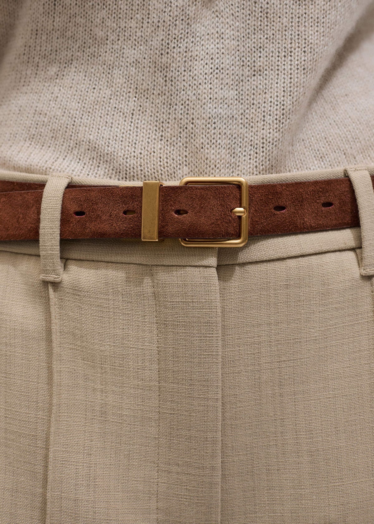 ME+EM Red Italian Croc Print Reversible Belt