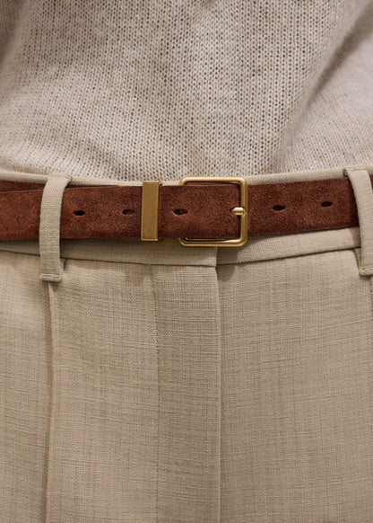 ME+EM Red Italian Croc Print Reversible Belt