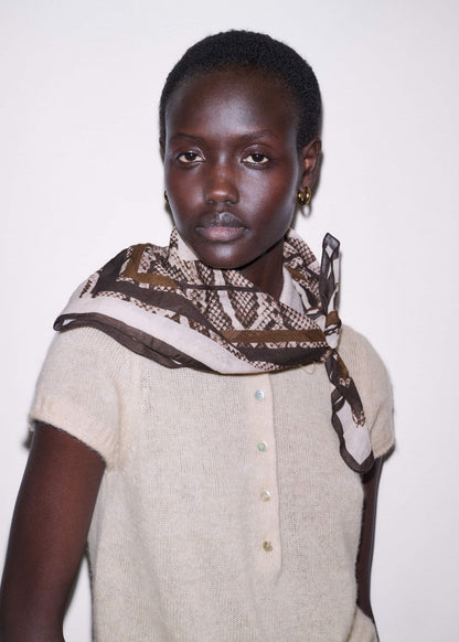 ME+EM Snake Print Border Scarf