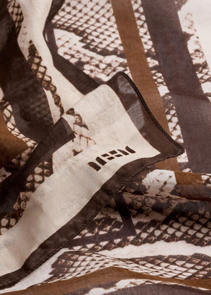 ME+EM Snake Print Border Scarf